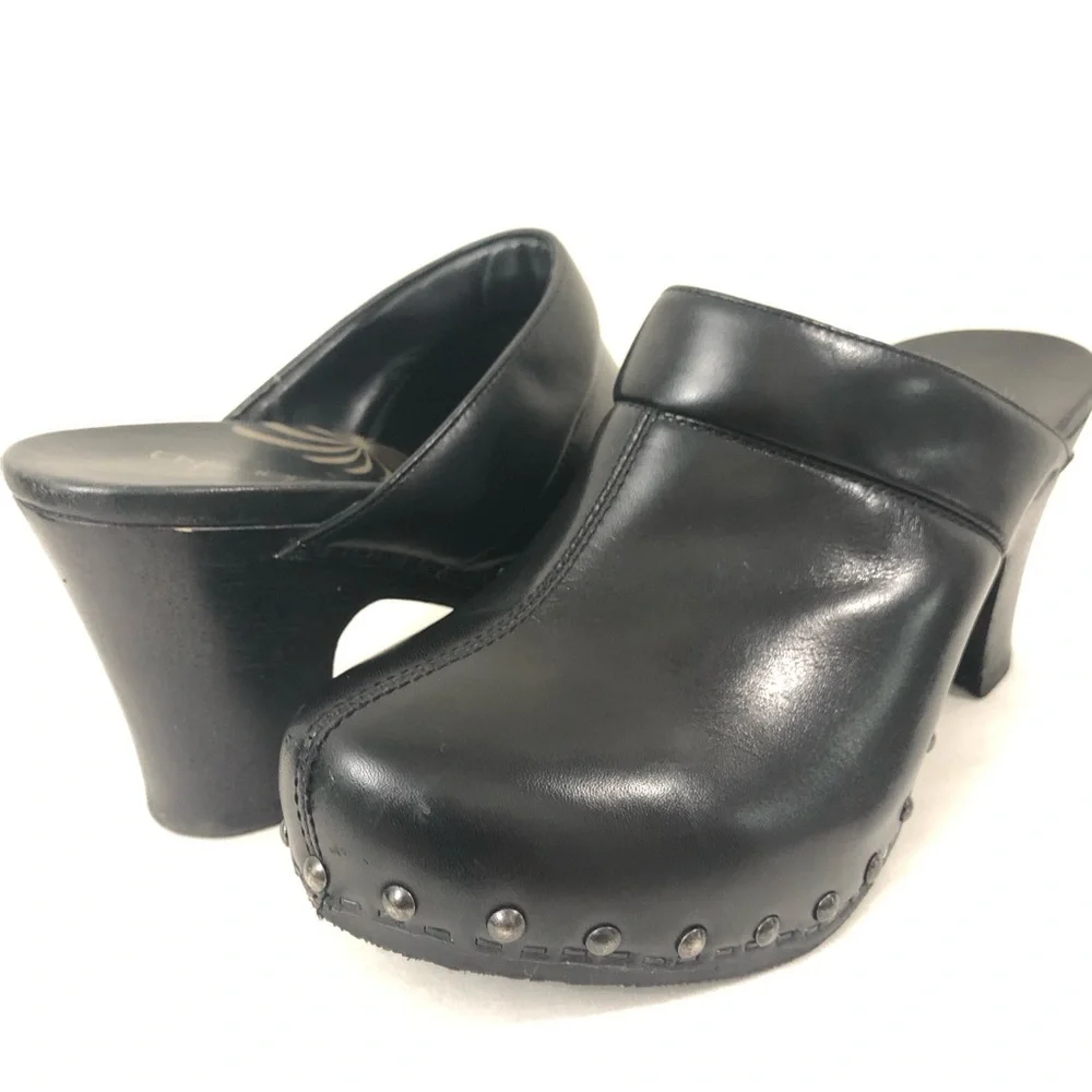 DANSKO Sz 40 Leather Heel Clog Mules - Picture 10 of 14